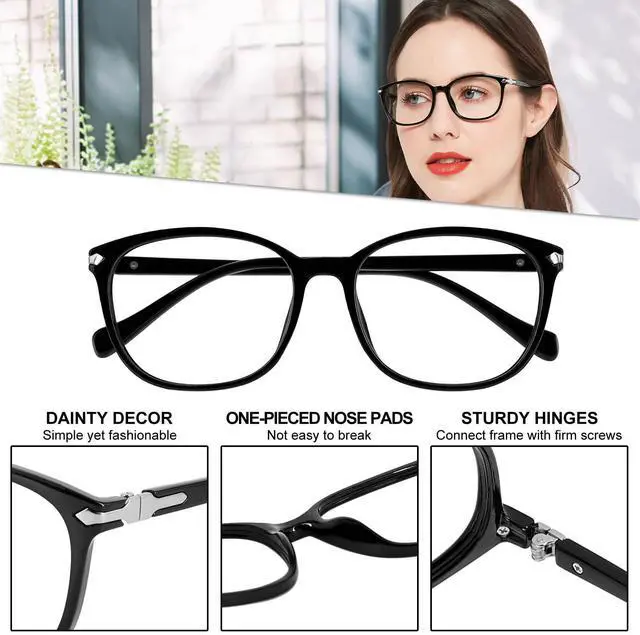 Alt view image 5 of 5 - WEMOOTANTS 4 Packs Large Reading Glasses 3.0 for Women Blue Light Blocking Readers 3.00 for Gaming Computer Phone 1.0 1.25 1.5 1.75 2.0 2.25 2.5 2.75 300 3.5 4.0 (Black)