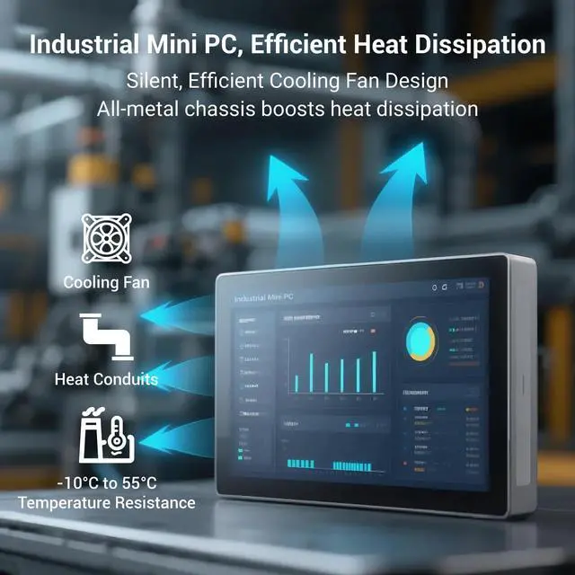 Alt view image 5 of 5 - HEIGAOLAPC 7" Mini PC Celeron N95, Win11 Pro Mini Computer 16GB RAM 512GB eMMC, HD IPS Touchscreen Computer Desktop 4K Dual Display for Home/Office, HDMI/USB/WiFi5/BT5.0/Type-C/Dual Gigabit LAN