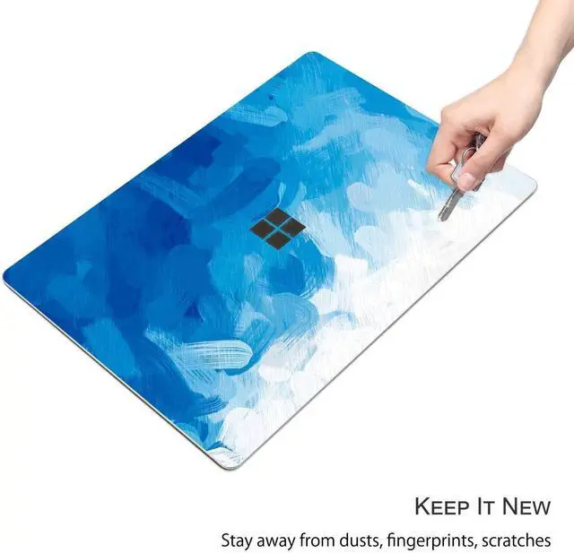 Alt view image 2 of 5 - Digi-Tatoo Cover Skin Decal Sticker for 2023 Microsoft Surface Laptop Go 3/ Laptop Go 2/ Laptop Go 12.4", Easy Apply, Anti-Scratch, Residue Free Vinyl Skin [Blue Paint]