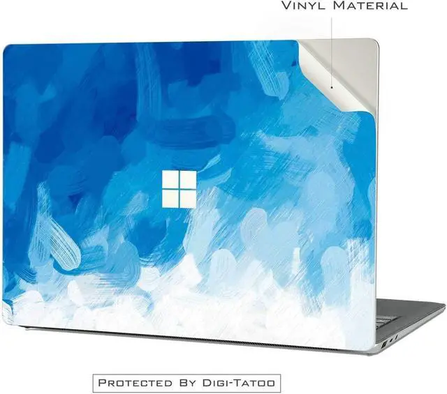 Alt view image 3 of 5 - Digi-Tatoo Cover Skin Decal Sticker for 2023 Microsoft Surface Laptop Go 3/ Laptop Go 2/ Laptop Go 12.4", Easy Apply, Anti-Scratch, Residue Free Vinyl Skin [Blue Paint]