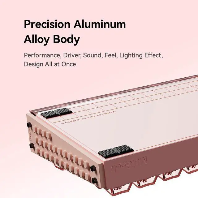 Alt view image 5 of 5 - MelGeek MADE68 Ultra+ Wired Keyboard, Hall Effect Magnetic Switch Gaming Keyboard, 65% Compact Rapid Trigger, Hot-Swappable, RGB Snap Tap & Adjustable Actuation, HIVE Custom, Aluminum Case-Jelly Pink