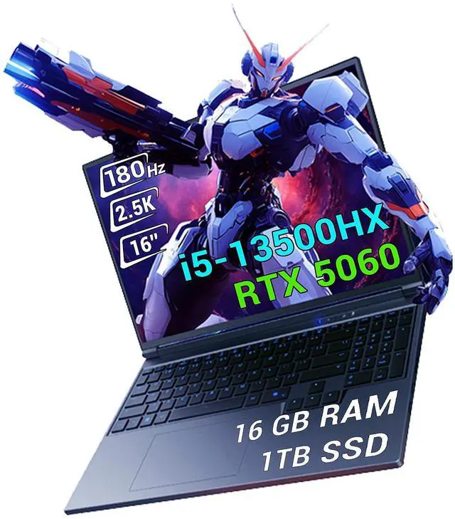 Main image of FIREBAT Laptop Computer, RTX 5060, 16in WQXGA 2560x1600 180Hz 500nits, Intel Core 13500HX CPU, Backlit, 1TB PCIe Gen4 SSD, 16GB DDR5 RAM, Notebook Gaming Laptop Gamer PCMECHREVO KuangshiX