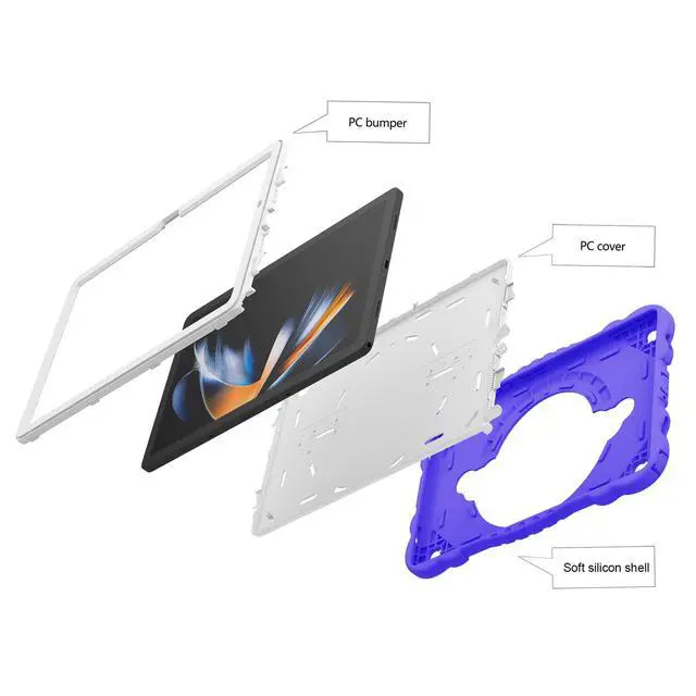 Alt view image 2 of 5 - XZC Case for Samsung Galaxy Tab A9+/ A9 Plus Case 11" 2023 (SM-X210/X216/X218), Unicorn Heavy Duty Shockproof Protective Case with Stand/Shoulder Strap for Kids Girls Women (Purple)