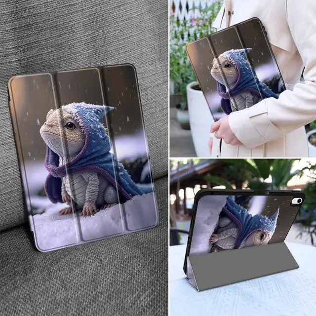 Alt view image 5 of 5 - MEEgoodo Case for iPad A16 11th Generation 11 inch 2025/iPad 10th Generation 10.9 inch 2022, Tablet Cover with Trifold Stand + Pencil Holder + Auto Wake/Sleep + Soft TPU Back Cover, Cute Dragon Cub