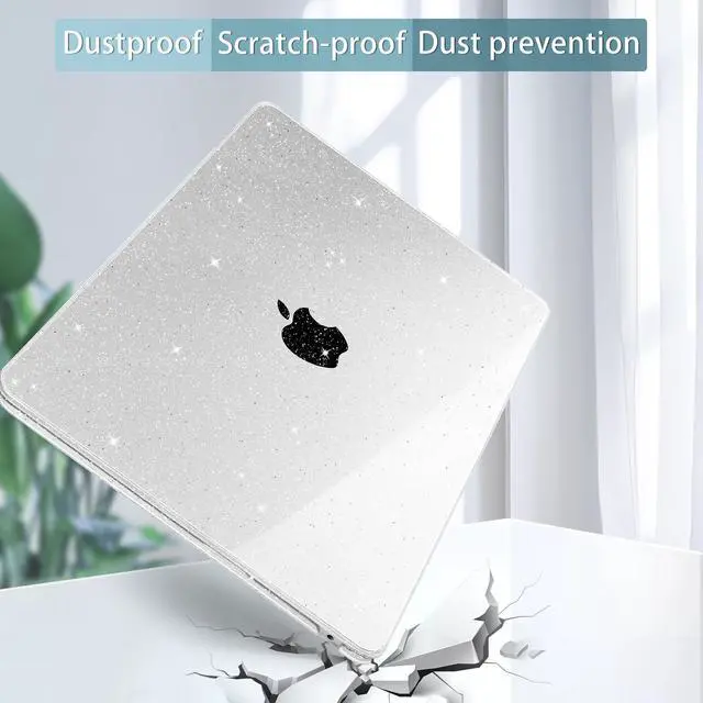Alt view image 5 of 5 - Lepeoac Compatible with MacBook Air 15 inch Case M4 A3241 M3 A3114 M2 A2941 2025 2024 2023 Releaes, Plastic Hard Case with Keyboard Cover for Mac Air 15.3" Fits Touch ID, Sparkle Clear