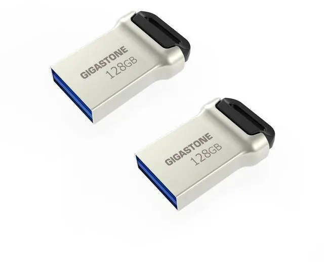 Main image of GIGASTONE Z90 128GB 2-Pack USB 3.2 Gen1 Flash Drive, Mini Fit Metal Waterproof Compact Pen Drive, Reliable Performance Thumb Drive, USB 2.0/3.0/3.1 Interface Compatible