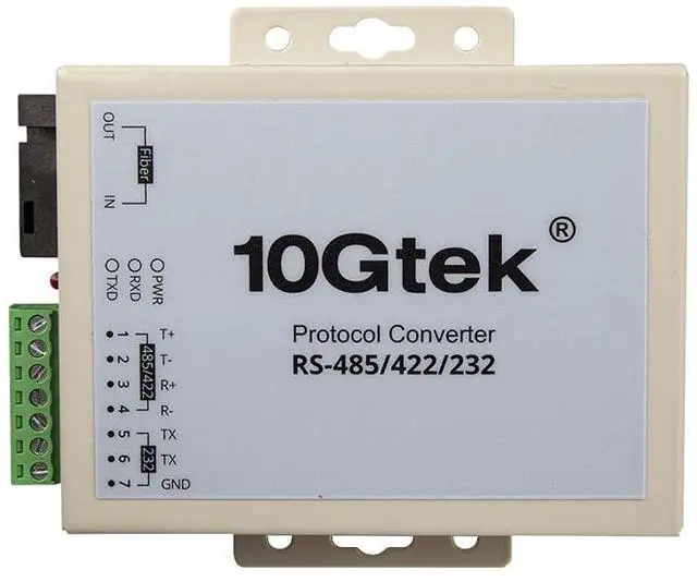 Alt view image 4 of 5 - Serial RS485/RS422/RS232 to Fiber Optic Media Converter, Serial Communication Data Converter Device Server, SM Bidi SC 1310nm 20km, Daisy-Chain or Redundant-Ring FO