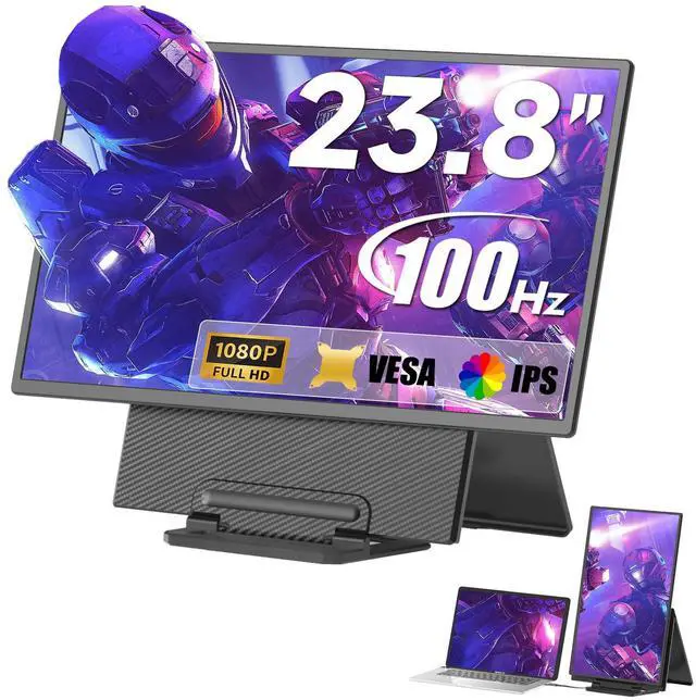 Main image of siaviala Portable Monitor, 23.8 inch 1080P FHD 100Hz Laptop Screen Extender, Large Gaming Monitor IPS Display for Laptop, Desktop, MacBook, PS4/5 with Kickstand VESA Compatible