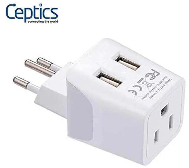 Alt view image 4 of 5 - Swiss Travel Adapter Bundle by Ceptics - Type J - Charge Multiple Devices at Once - USA to Switzerland, Liechtenstein, Rwanda - Multipack - for Your Cell Phones, Tablets, iPhone, Camera