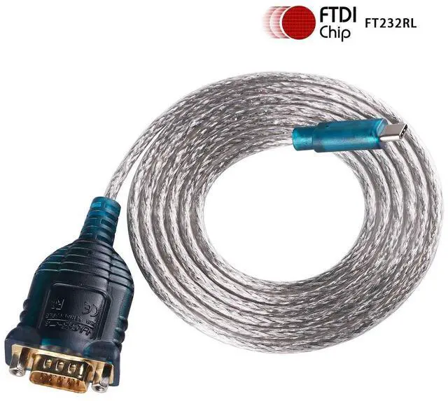 Main image of Green-utech 5FT USB Type C to RS-232 9-Pin DB9 Male Serial Adapter Cable for Windows Mac OS Linux FT232RL Chipset (5FT, USB Type C to DB9)