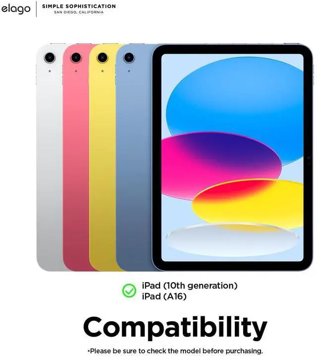 Alt view image 2 of 5 - elago Case for iPad A16, 10th Generation - iPad Case with Magnetic Attachment to Metal Materials, Compatible with elagos Apple Pencil case (Blue)