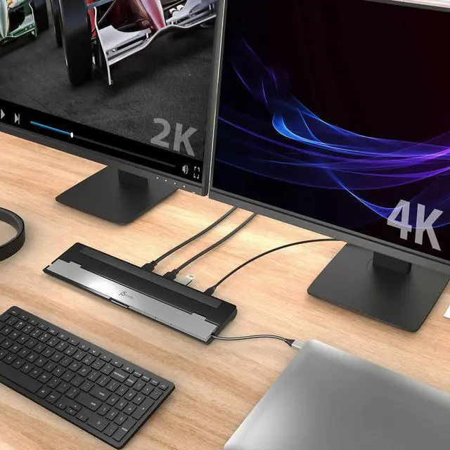 Alt view image 5 of 5 - J5create JCD542 USB-C to Dual HDMI Docking Station USB-C to Dual HDMI,USB3.0x3, RJ45, SD/MicroSD card reader, USB-C PD 100W power pass-through