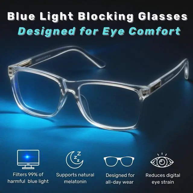 Alt view image 2 of 5 - Blue Light Blocking Glasses For Men/Women Anti-Fatigue Computer Monitor Gaming Glasses Reduce Eye Strain Game Glasses