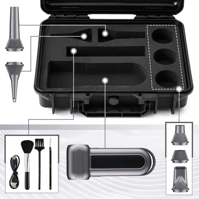 Alt view image 2 of 5 - Hard Case for WOLFBOX MF100/MF50 Electric Air Duster | High-Density Protective EVA Liner | Portable Travel Carrying Organizer Storage Bag Holder for Blower Tool Accessories | Black & CASE ONLY