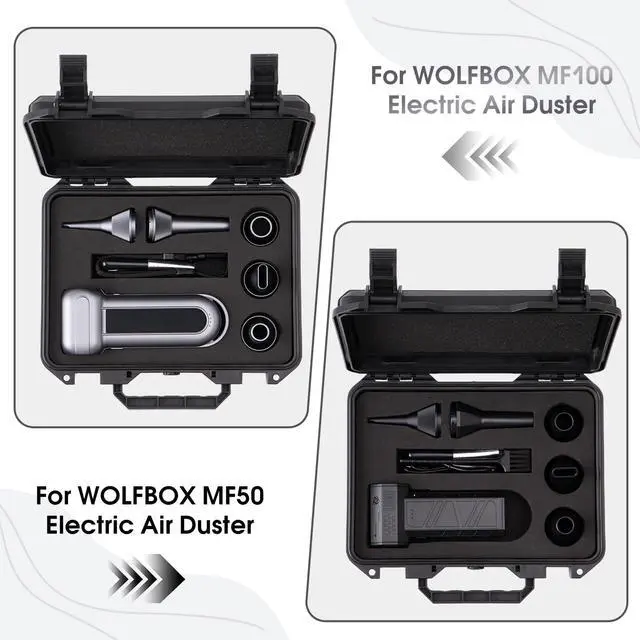 Alt view image 5 of 5 - Hard Case for WOLFBOX MF100/MF50 Electric Air Duster | High-Density Protective EVA Liner | Portable Travel Carrying Organizer Storage Bag Holder for Blower Tool Accessories | Black & CASE ONLY