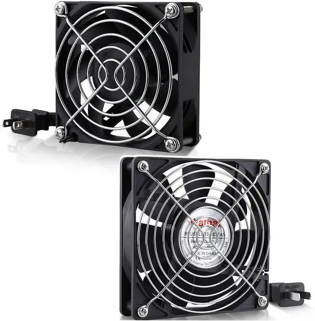 Main image of Wathai EC 80mm 120mm 110V 120V 220V 240V Muffin Fan Dual Ball with AC Wall Plug for Small Electronics Computer Project Cooling 2 Pack