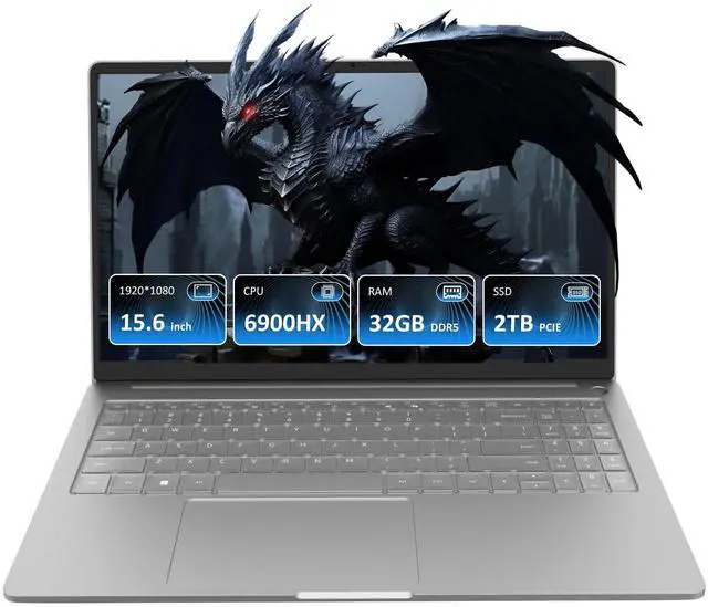 Main image of Auusda 2025 15.6" IPS Gaming Laptop  Ryzen 9 6900HX 8-Core 32GB RAM 2TB SSD,(Up to 4.9GHz, Beats i7-12700H), 100W Type-C, Numpad, Backlit Keyboard, USB 3.0×3, HDMI, Win11 Pro, 2-Year Warranty