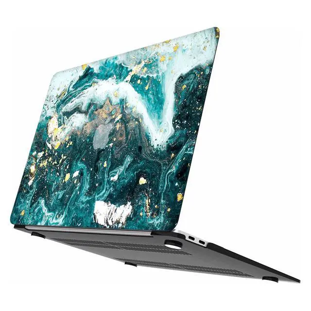 Alt view image 4 of 5 - MonsDirect Case Compatible with 2020 MacBook Air 13 Inch with Touch ID A2337 M1 A2179, Hard Plastic Case Protective Cover with Keyboard Cover for 2020 Air 13.3" Retina with Touch ID, Green Marble