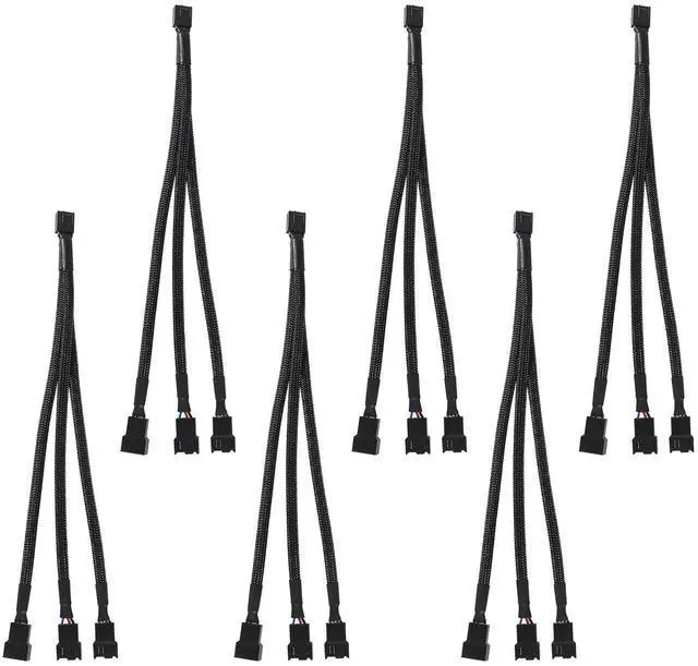 Main image of UMLIFE 6-Pack 12Inches 3 Way 4 Pin PWM Fan Splitter Cable PC Fan Extension Cable, PWM Fan Extension Cable, for Computer ATX Case 4-Pin/3-Pin Cooling Fan Cable