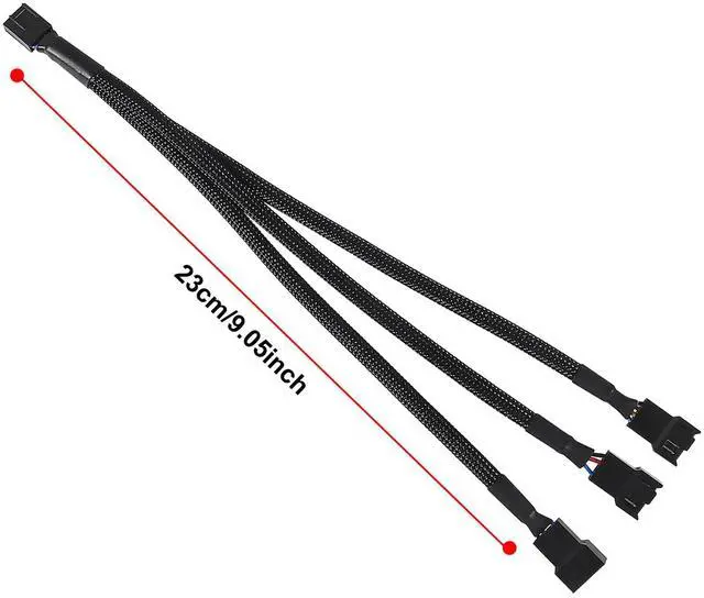 Alt view image 2 of 5 - UMLIFE 6-Pack 12Inches 3 Way 4 Pin PWM Fan Splitter Cable PC Fan Extension Cable, PWM Fan Extension Cable, for Computer ATX Case 4-Pin/3-Pin Cooling Fan Cable