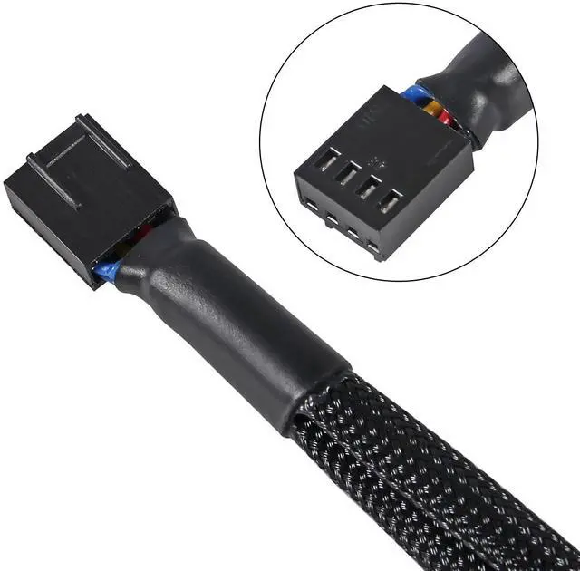 Alt view image 3 of 5 - UMLIFE 6-Pack 12Inches 3 Way 4 Pin PWM Fan Splitter Cable PC Fan Extension Cable, PWM Fan Extension Cable, for Computer ATX Case 4-Pin/3-Pin Cooling Fan Cable