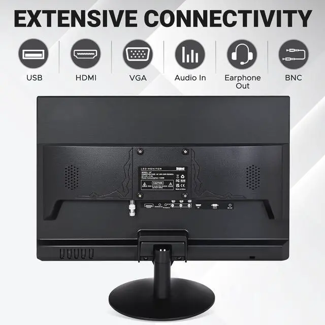 Alt view image 3 of 5 - SKitphrati 19 Inch HD (1440 x 900) PC Monitor, Computer Monitor with HDMI VGA AV BNC USB Ports, 60Hz, 5Ms, VESA, Build-in Speakers, LED Display for Laptops and Desktops Office Home