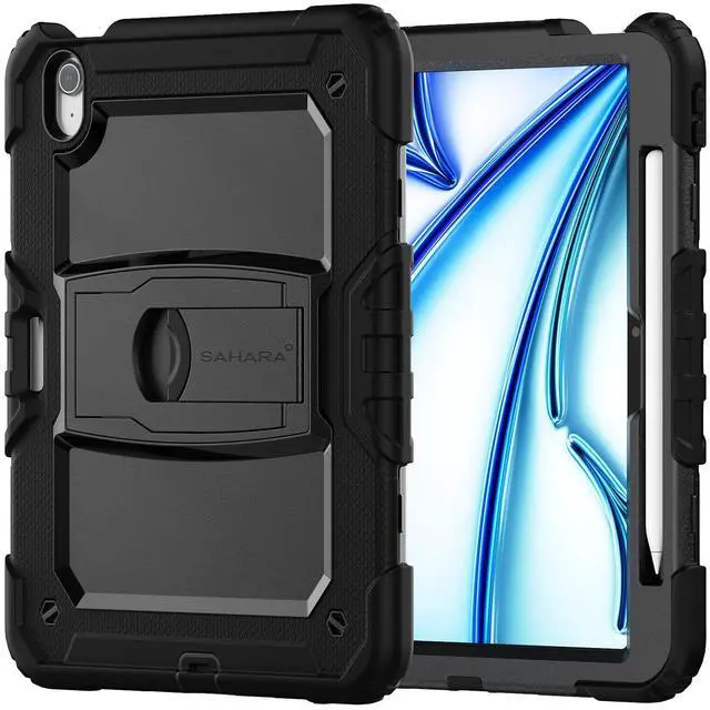 Alt view image 2 of 5 - Sahara - Raider Series Heavy-Duty Case for iPad Air 11" (M2 2024/M3 2025), Scorpion Black, (TB00422)