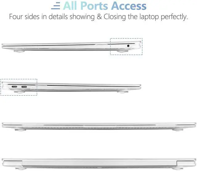 Alt view image 3 of 5 - MEEgoodo for MacBook Air 13 inch Case 2021 2020 2019 2018 Released A2337 M1 A2179 A1932 with Touch ID, Plastic Hard Shell & Keyboard Cover Compatible with MacBook Air 13.3, Drawn Golden Floral