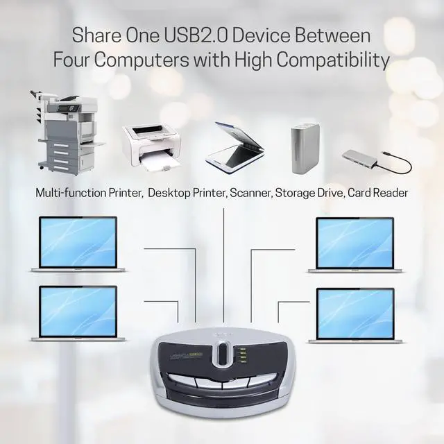 Alt view image 3 of 5 - ATEN US221A 2-Port USB 2.0 Peripheral Switch, Includes 1x USB Type-A to USB Type-B Cable (1.8m)