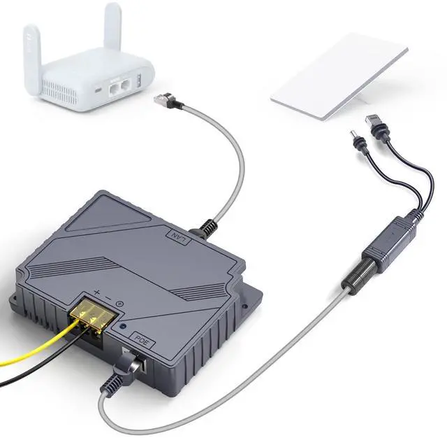 Main image of XLTTYWL Starlink Mini Poe Injector, 150W 2 in 1 GigE Passive & ESD Protection Star Link 12v Conversion Kit with StarLink DC&RJ45 Adapter Splitter DC 9-36V/150W for Starlink Mini Dishy