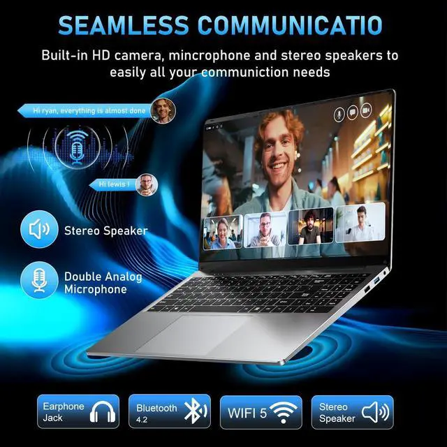 Alt view image 4 of 5 - Gaming Laptop Computer, 16 Inch Lap Top PC Win 11 Pro 2025, N150 (Up to 3.6GHz), 16GB RAM 1TB SSD, Integrated Graphics (1GHz), IPS 1920x1200 Display, 6000mAh Battery, WiFi 5 /BT4.2, Backlit Keyboard