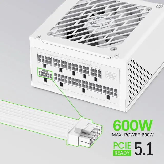 Alt view image 3 of 5 - GAMEMAX SFX Power Supply 850W, Full Modular, 80 Plus Gold PSU (GS-850G WT)