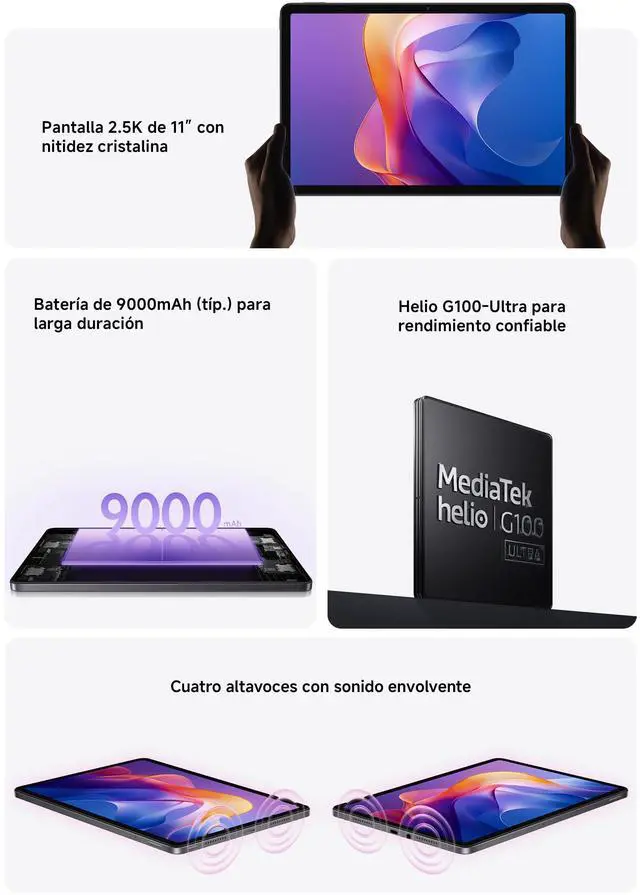Alt view image 5 of 5 - Xiaomi Redmi Pad 2 Only WiFi (No Calls or Text) 11" 2.5K Octa Core 4 Speakers Global ROM 9000mAh Bluetooth 5.3 8MP Model 25040RP0AL (Graphite Gray, 256GB + 8GB)