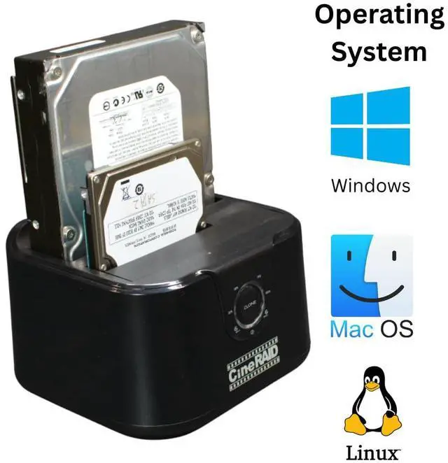 Alt view image 4 of 5 - Dual Bay Hard Drive Docking Station USB 3.2 Gen 1 for 2.5"/3.5" SATA I/II/III HDD/SSD - One-Touch Clone, Up to 10TB, Mirror Failed Riad Drives - UASP Support (Type-C)