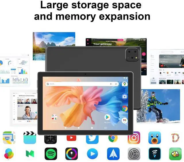Alt view image 3 of 5 - Android 15 Tablet 10 Inch, 12(3+9) GB RAM+64GB ROM, 2 in 1 Tablets with Keyboard Case Mouse Stylus, 1.8GHz Five-core Processor, 1280 * 800 IPS HD Screen, 5G WiFi6 BT 5.3, 8MP Camera Tableta PC