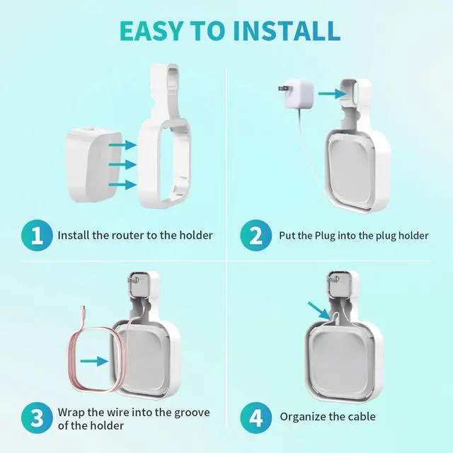 Alt view image 4 of 5 - Wall Mount Holder for eero 7 Router Mesh Wi-Fi System  No Messy Wires, Space-Saving Outlet Wall Mount Holder for eero 7 Extender, Stand Bracket for eero 7 (White-3pc)