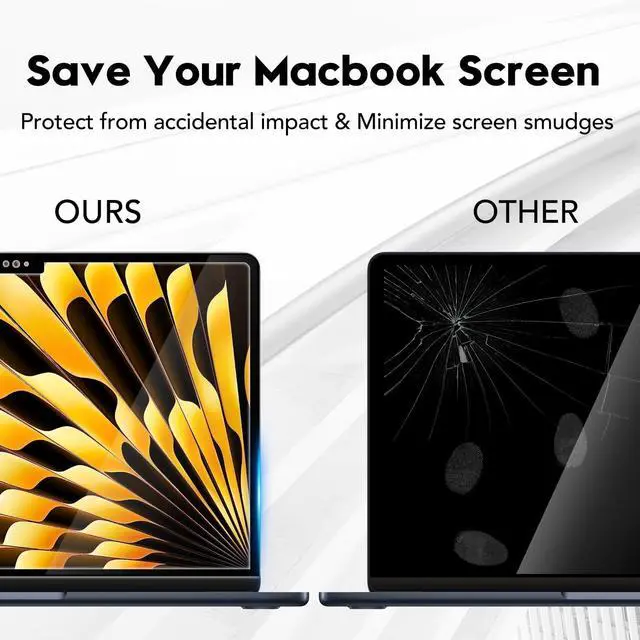 Alt view image 4 of 5 - XinWoTuo Tempered Glass Laptop Screen Protector for Macbook Air 15.3 M2 2023, 9H Hardness, Bubble Free, Anti-Scratch, Anti-Fingerprint