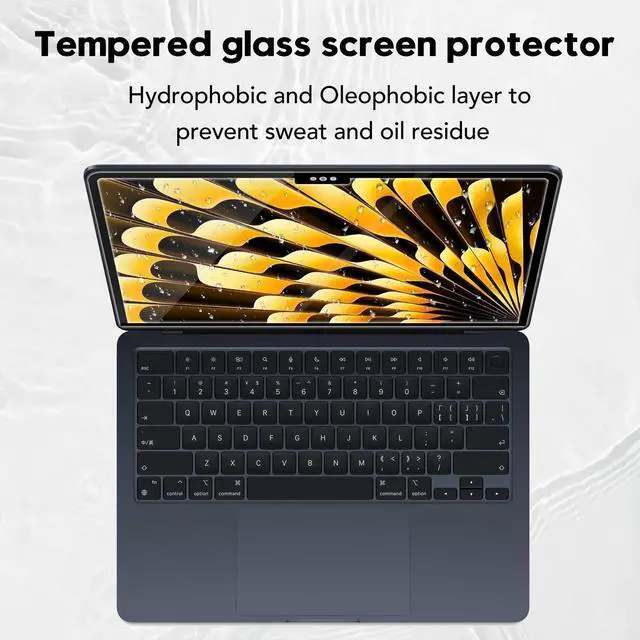 Alt view image 5 of 5 - XinWoTuo Tempered Glass Laptop Screen Protector for Macbook Air 15.3 M2 2023, 9H Hardness, Bubble Free, Anti-Scratch, Anti-Fingerprint