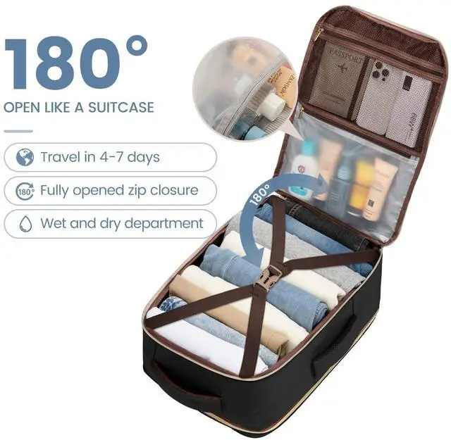 Alt view image 3 of 5 - LOVEVOOK Travel Backpack For Women,50L Carry On Backpack Flight Approved,TSA Personal Item Travel Bag Fits 18 Inch Laptop,Business Weekender Overnight Daypack with Toiletry Bag and Cubes