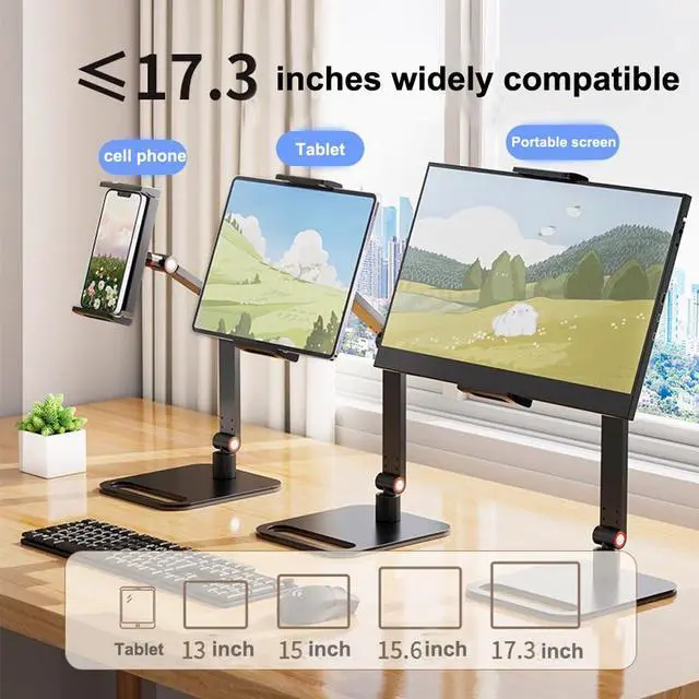 Alt view image 5 of 5 - Hosann Century Tablet Stand Holder, Stable Portable Space-Saving Multi-Device Holder for Home, Office, Kitchen