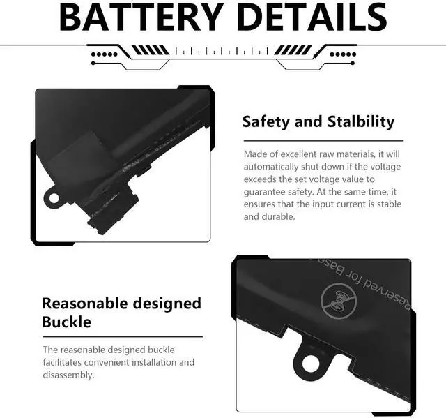 Alt view image 4 of 5 - cokxiore 60Wh K5XWW Laptop Battery Replacement for Dell Latitude 7389 7390 2-in-1 Latitude 12 5000 5289 2-in-1, fits E5289 L3180 Series P29S001 P29S002 451-BBZC 725KY 71TG4 N18GG 6CYH6 CFX97 7.6V