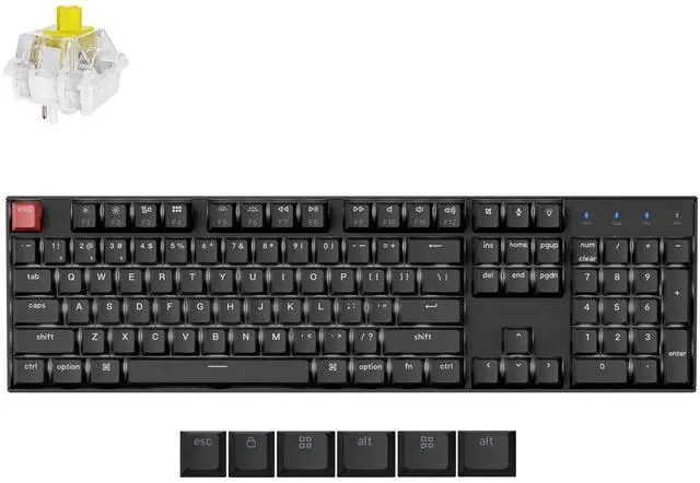 Main image of Keychron K10 Full Size Layout White LED Backlit Hot-Swappable Mechanical Keyboard for Mac Windows, 104-Key Bluetooth Wireless/USB Wired Computer Keyboard with Keychron Super Banana Switch(Version 2)