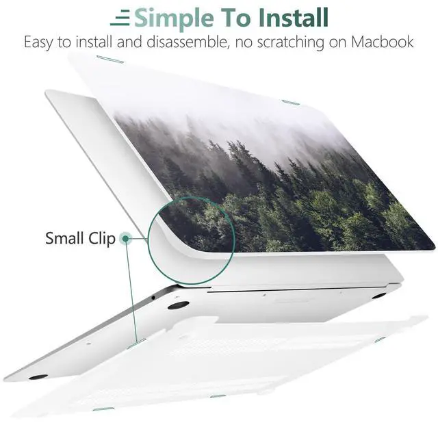 Alt view image 5 of 5 - DONGKE Compatible with MacBook Air 13 inch Case 2021 2020 2019 2018 Release A2337 M1 A2179 A1932 with Retina Display & Touch ID, Plastic Hard Shell & Keyboard Cover - Forest