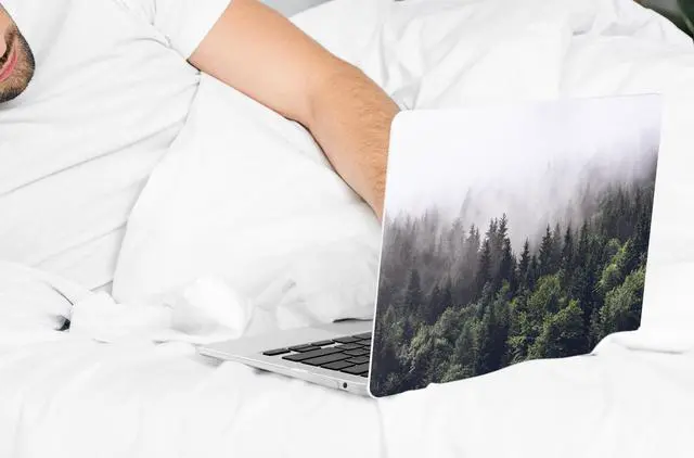 Alt view image 4 of 5 - DONGKE Compatible with MacBook Air 13 inch Case 2021 2020 2019 2018 Release A2337 M1 A2179 A1932 with Retina Display & Touch ID, Plastic Hard Shell & Keyboard Cover - Forest