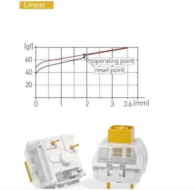 Alt view image 4 of 5 - Kailh Box Heavy Yellow Switches for DIY Mechanical Keyboard,3-pin/70gf Linear/RGB/LED/IP56 Water&Dustproof/Long Life switches(Yellow,108pcs)