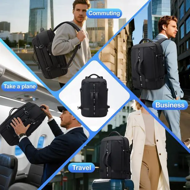 Alt view image 3 of 5 - JD JODEBES Travel Backpack,Expandable 50L Extra Large Laptop Backpack,Carry On Backpack Airline Approved Water-Resistant Business Suitcase Daypack Bag,Fits 17 Inch Laptop,Travel Gifts for Men Women
