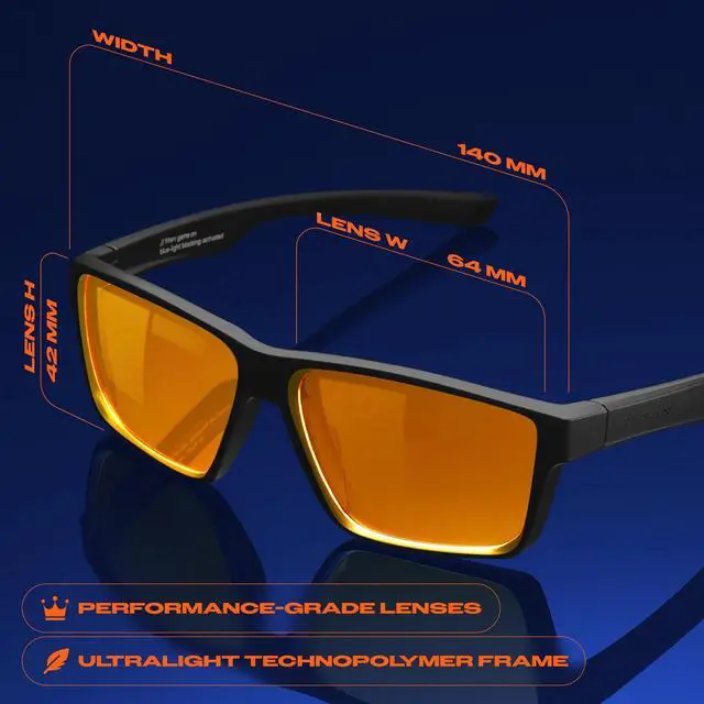 Alt view image 2 of 5 - Titan Gaming Glasses, Anti Blue Light Glasses Men, UV400 Protection Blue Light Blocking Glasses for Computer Eye Strain