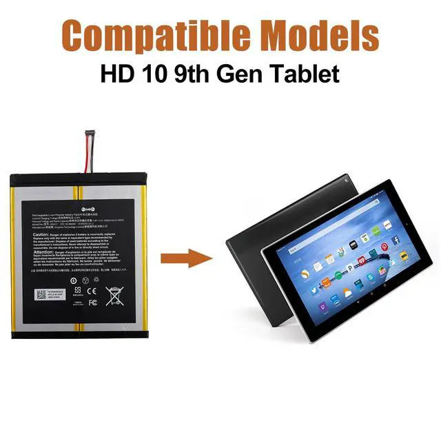 Alt view image 2 of 5 - Duotipa New 58-000280 Battery for HD 10 9th Gen Tablet with Repair Tools Kit