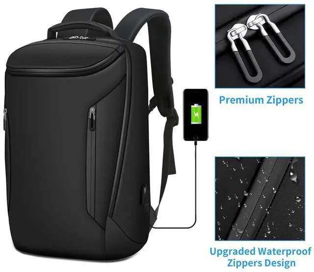 Alt view image 5 of 5 - Biaqud Business Backpack for Commute, 15.6 Inch Laptop Backpacks with Charging Port for Work Travel