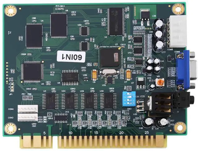 Main image of Classic 60-in-1 Multicade Game PCB Board  CGA/VGA Output, Jamma Compatible, for Cabinets & DIY Game Machines